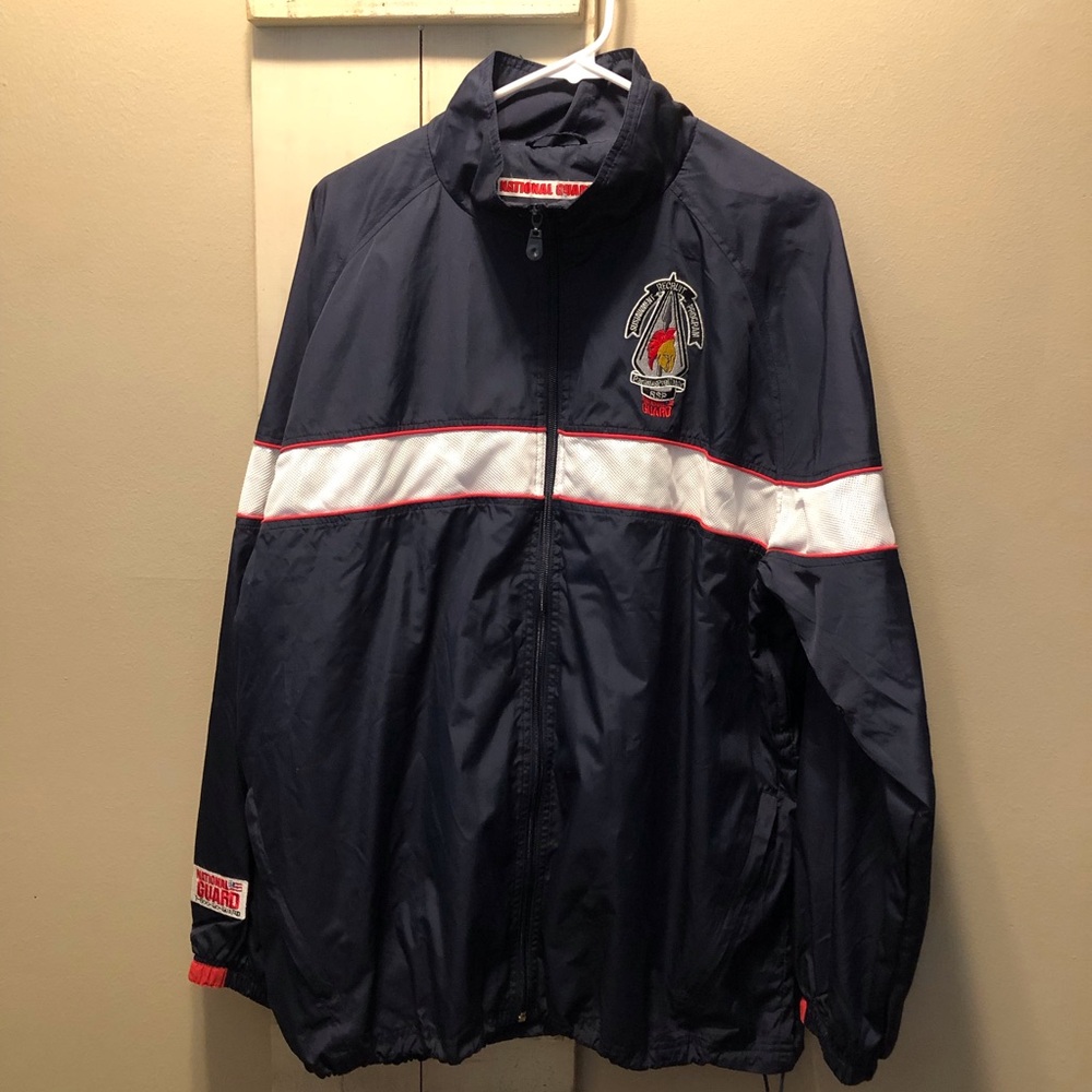 National Guard Navy Windbreaker Jacket Large